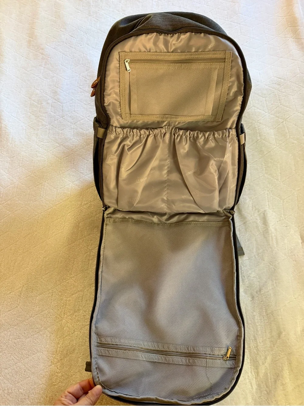 BabbleRoo Gray Diaper Bag Backpack Changing Pad Stroller Straps‎ Pacifier Case